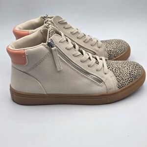 Universal Thread Brooklin High Top Leopard Print Sneakers Womens 10 Khaki Zipper